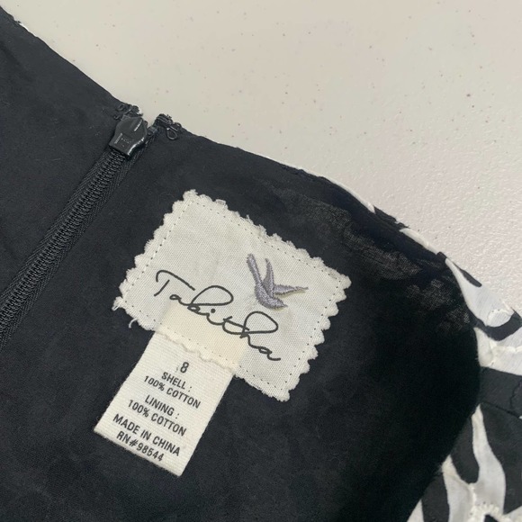 Anthropologie Tabitha Sheath Dress Floral Size 8 Black White Eyelet Cotton - Picture 2 of 13